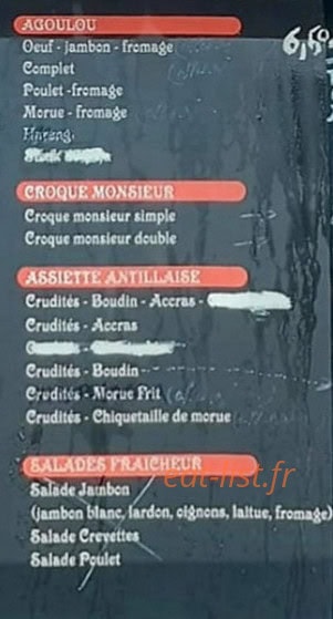 Chez Yaya — carte page 2