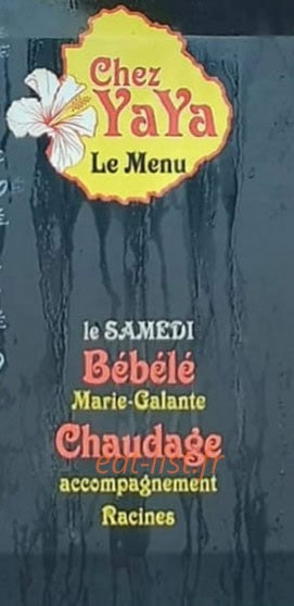 Chez Yaya — carte page 1