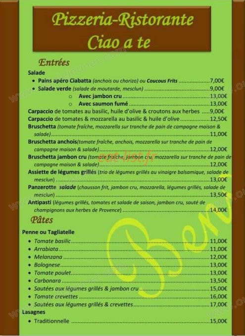 Ciao a te — carte page 1