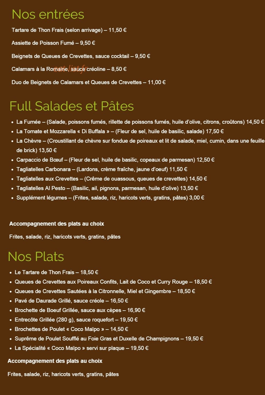 Cocokafe — carte page 1