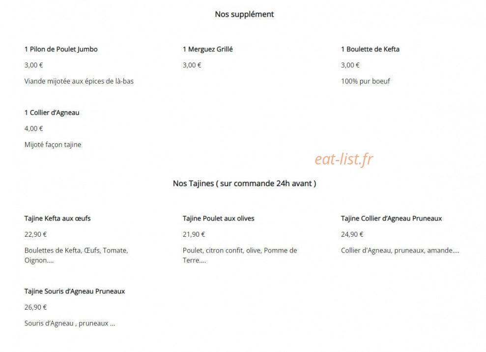Couscous El Maghreb — carte page 3