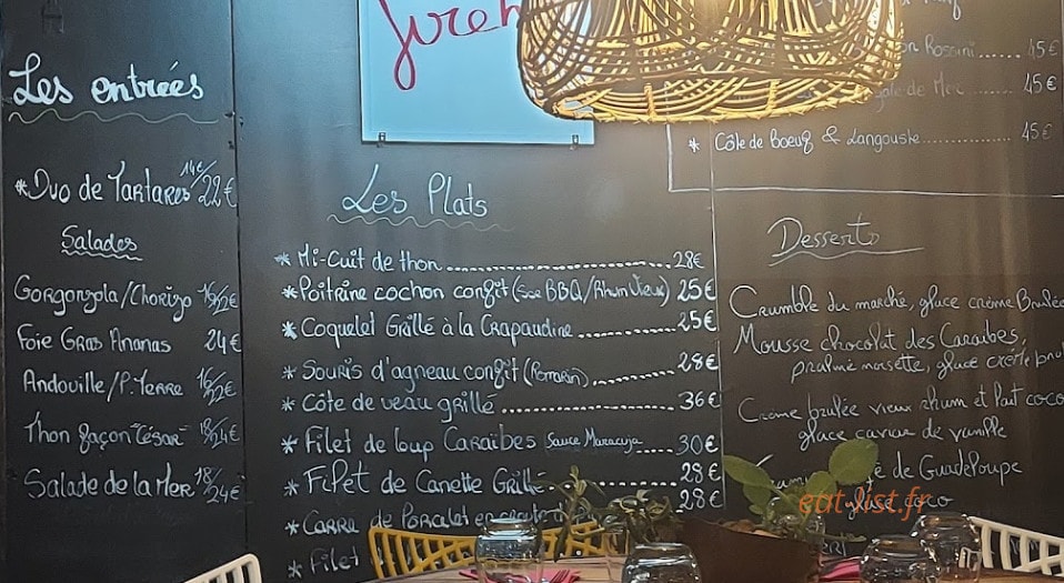 Jireh restaurant — carte page 1