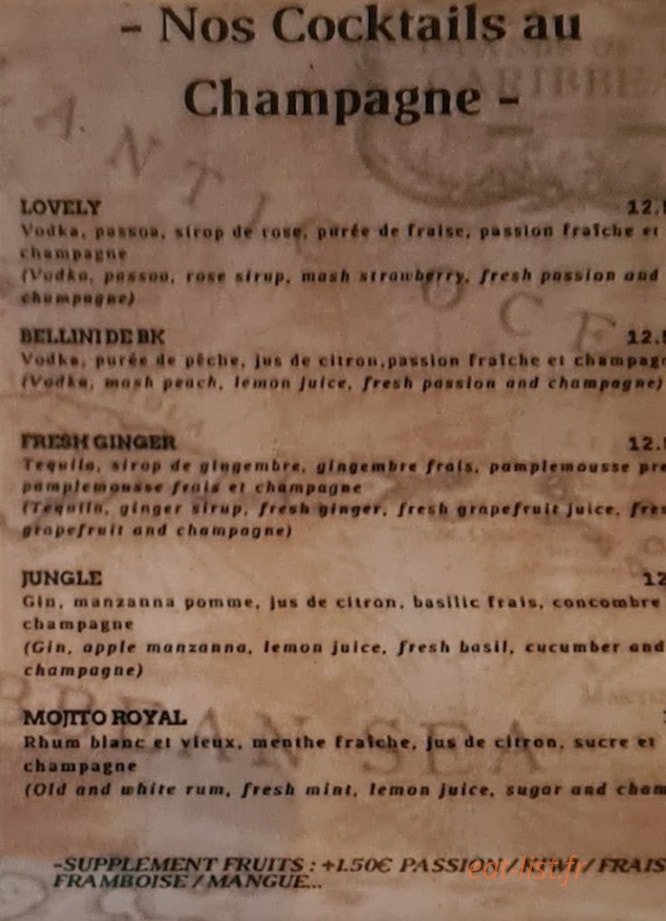 Karukera Café — carte page 2
