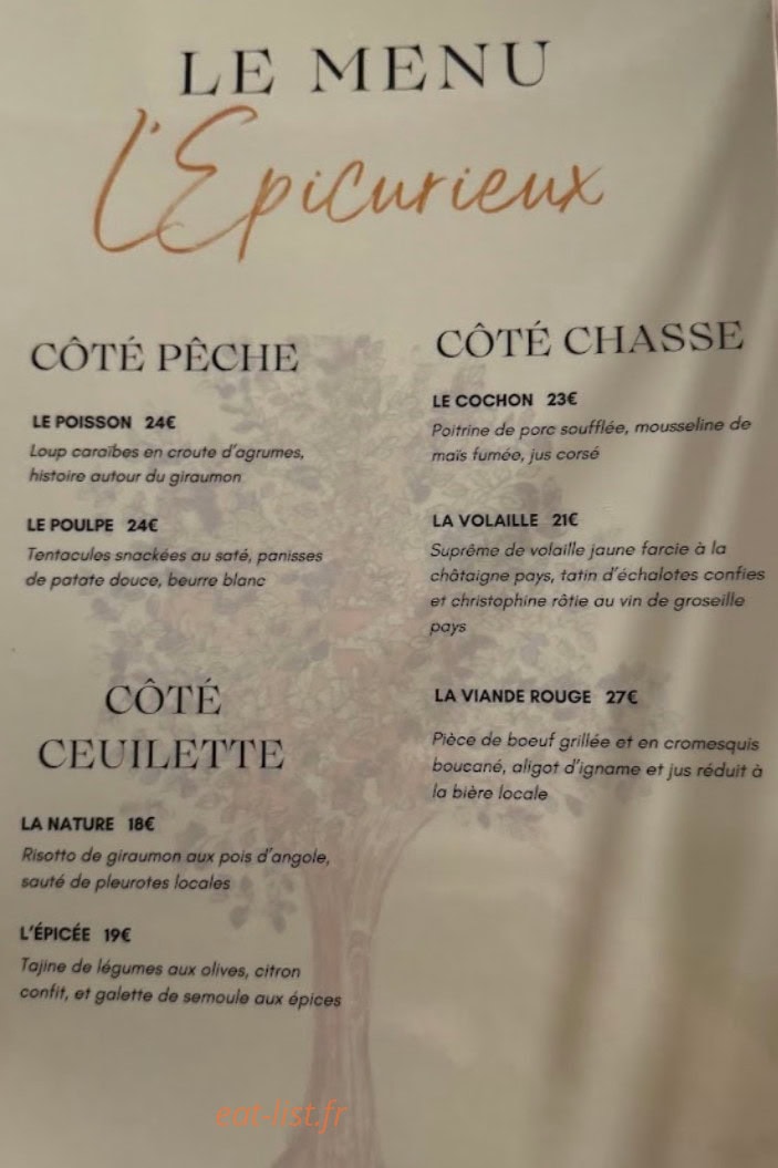 L’Epicurieux — carte page 2