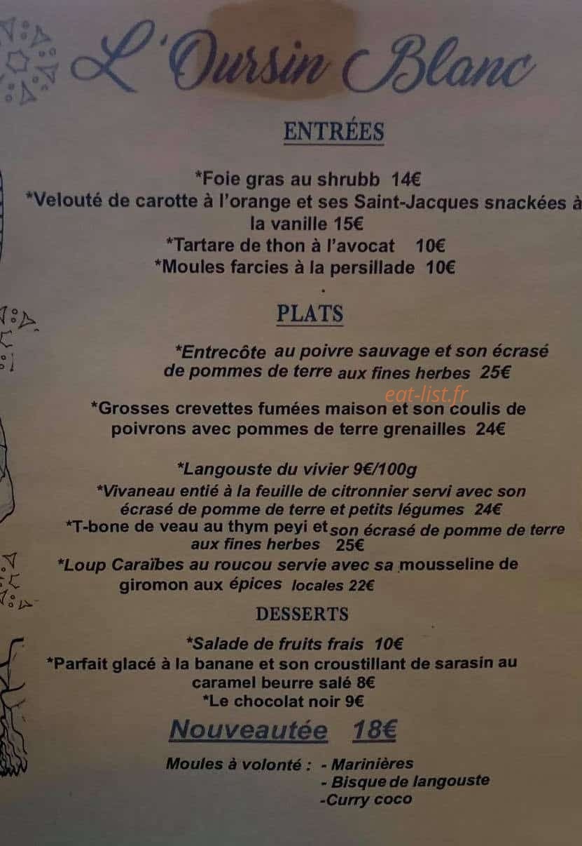 L'Oursin Blanc — carte page 1