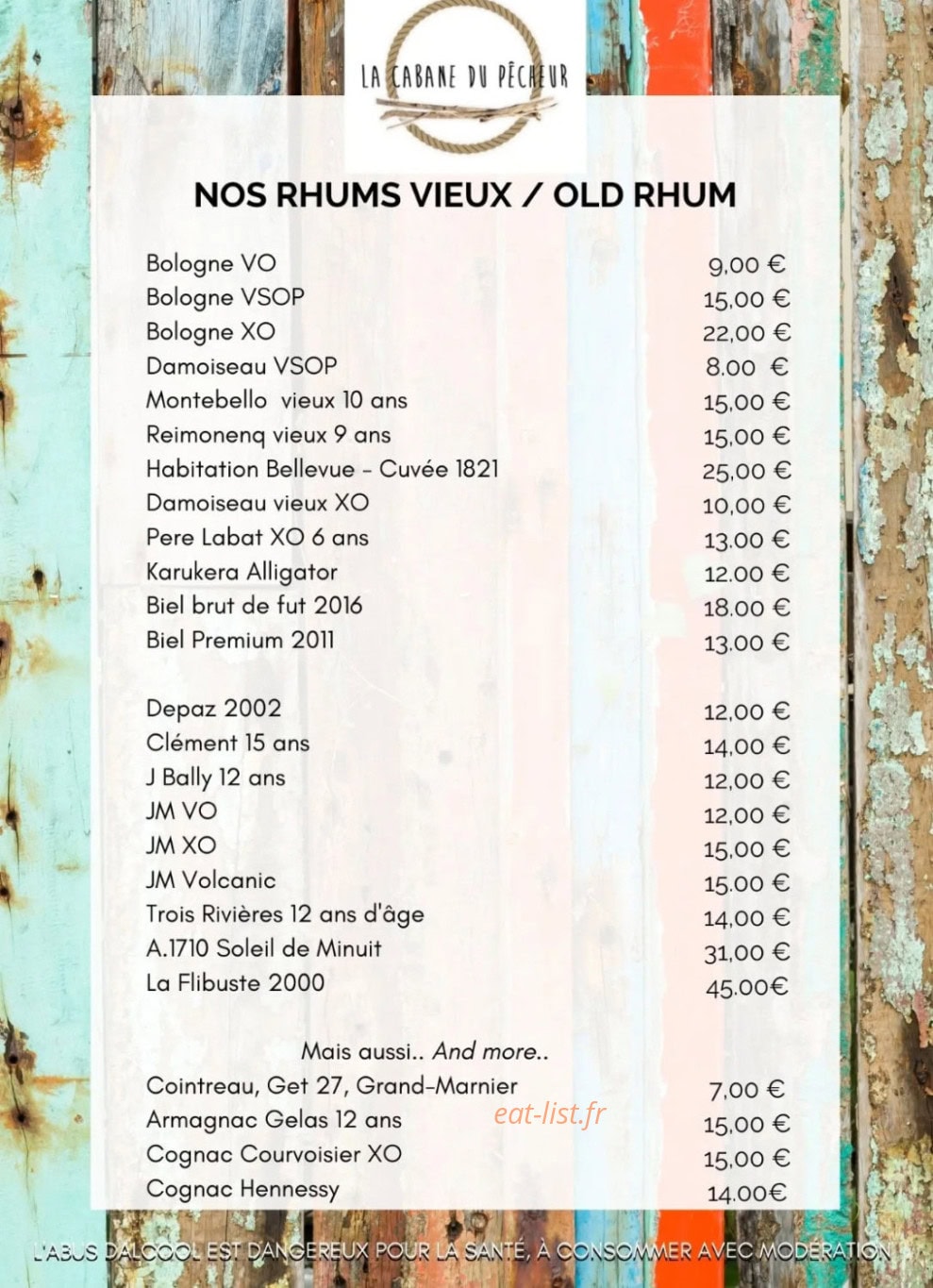 La Cabane du Pêcheur — carte page 14