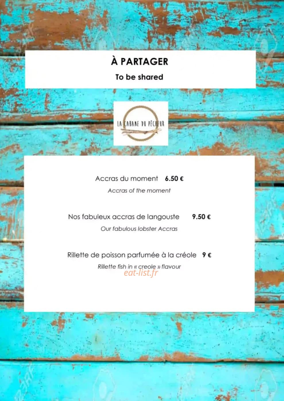 La Cabane du Pêcheur — carte page 3