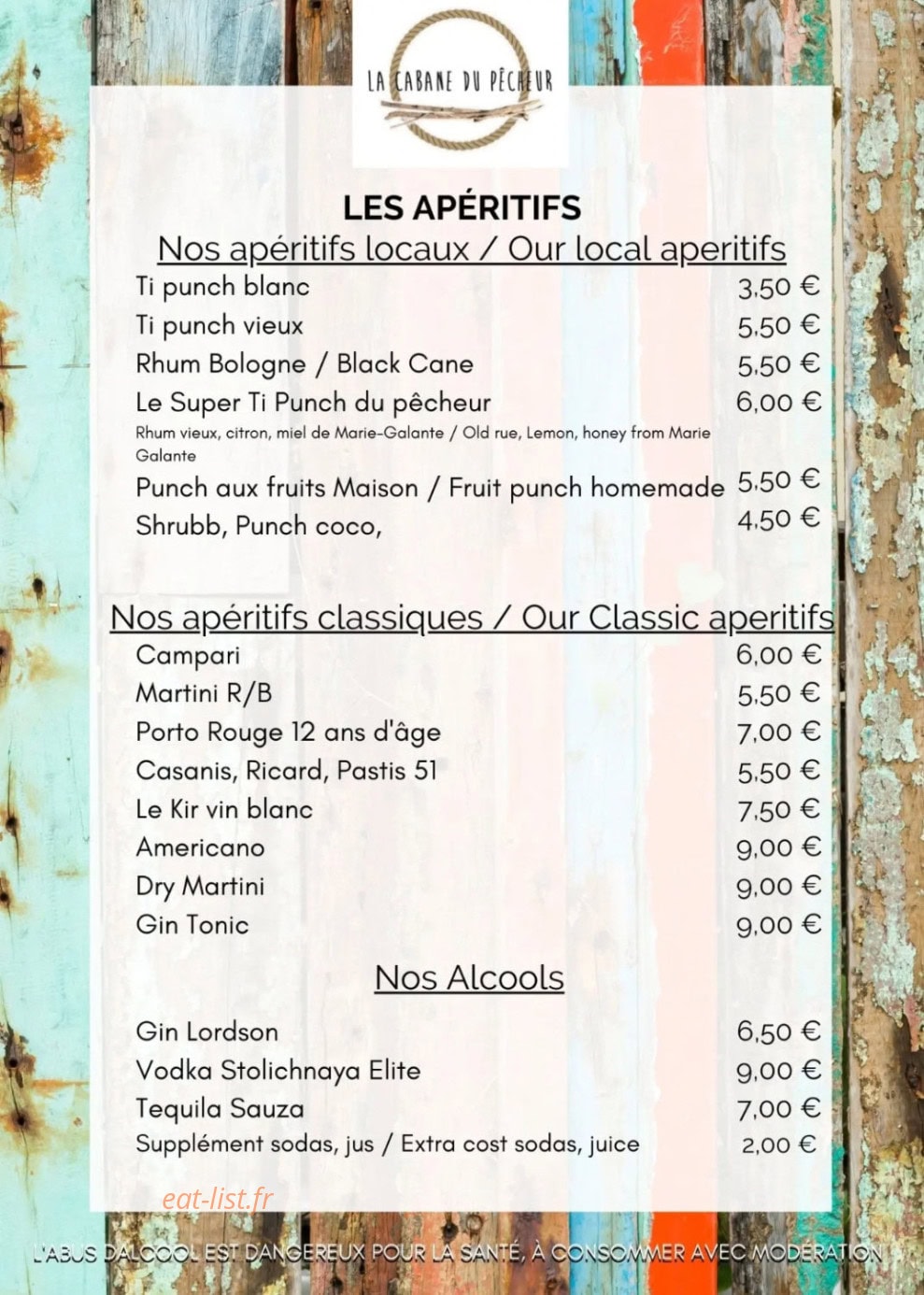 La Cabane du Pêcheur — carte page 11
