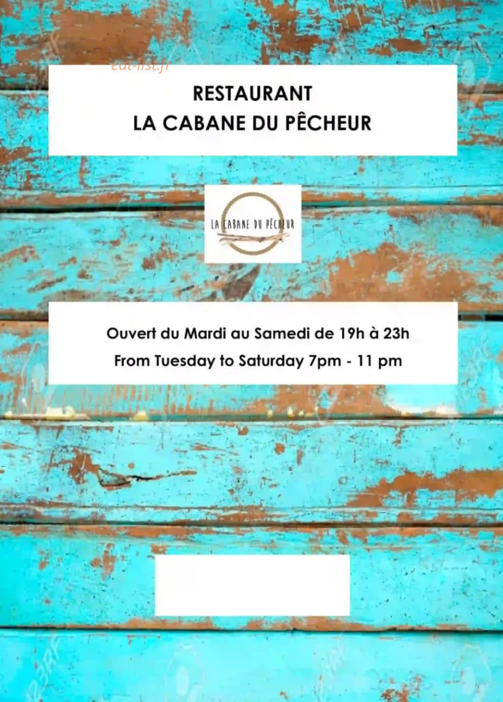 La Cabane du Pêcheur — carte page 1