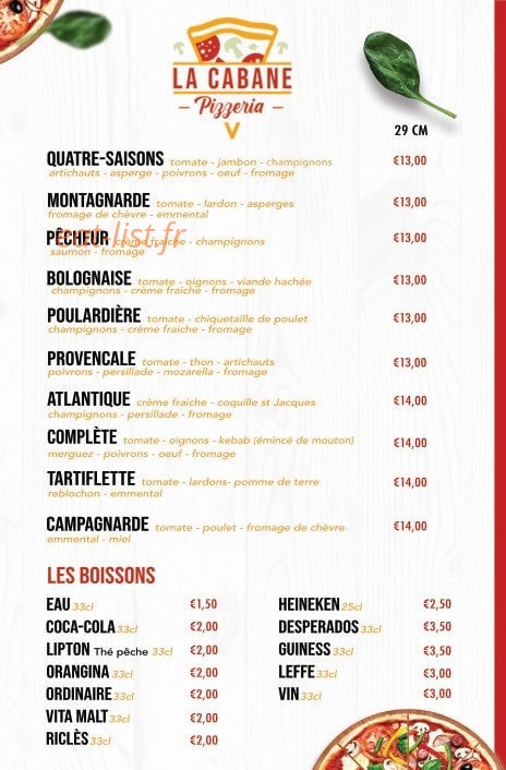 La Cabane — carte page 2