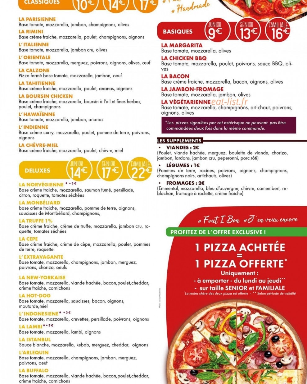 La Pause Pizza — carte page 2