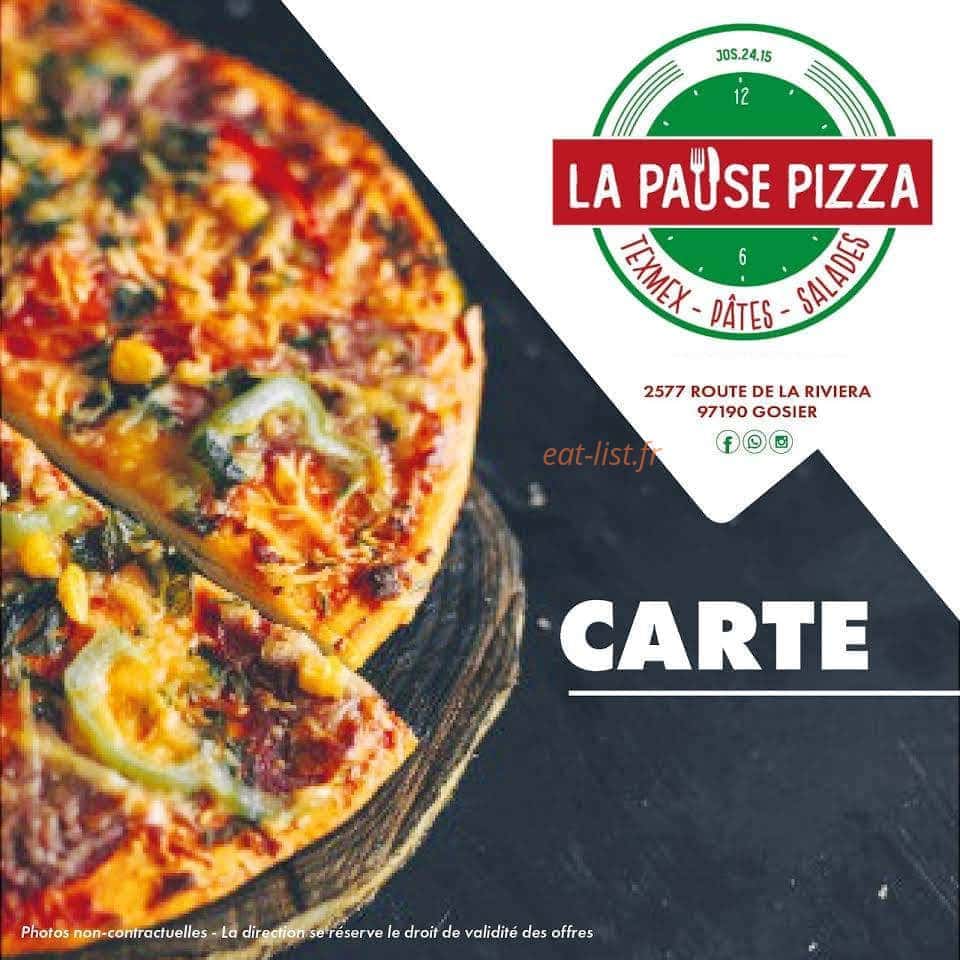La Pause Pizza — carte page 1