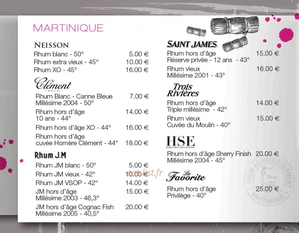 La Rhumerie — carte page 15