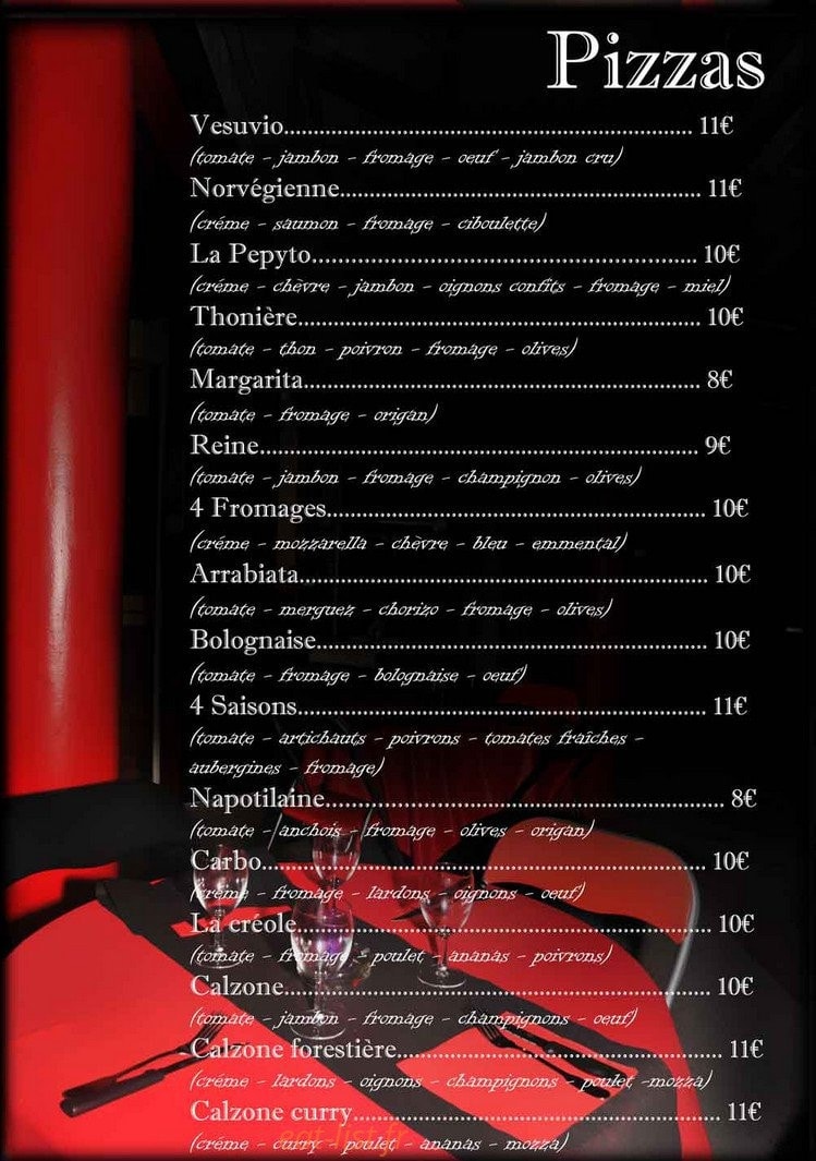 Paradisio Pizza — carte page 3