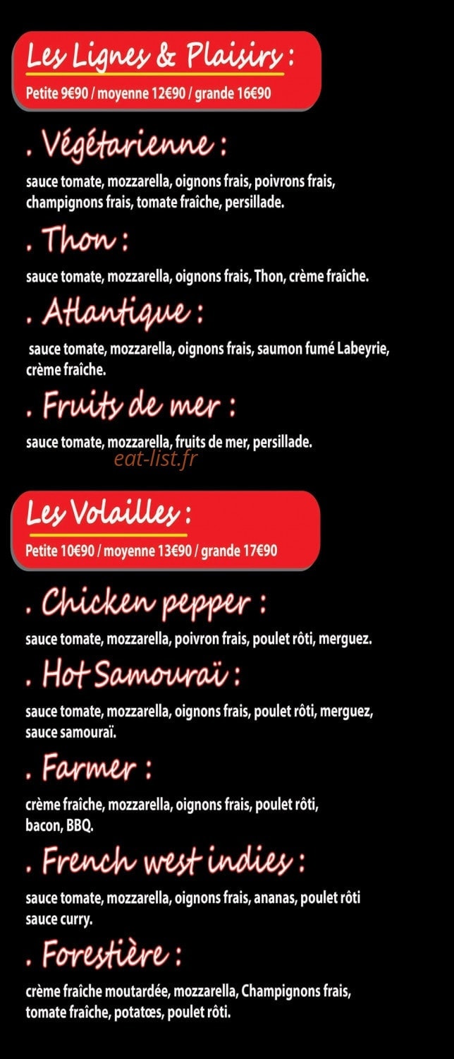 Pizza Hot — carte page 2