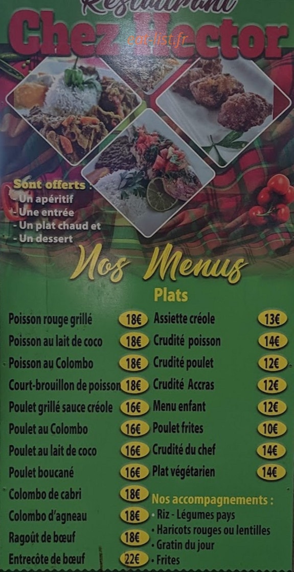 Chez Hector — carte page 1