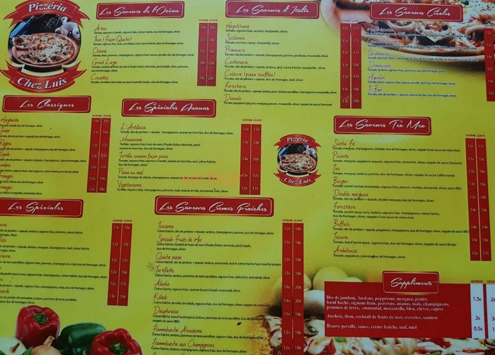 Chez Luis — carte page 9
