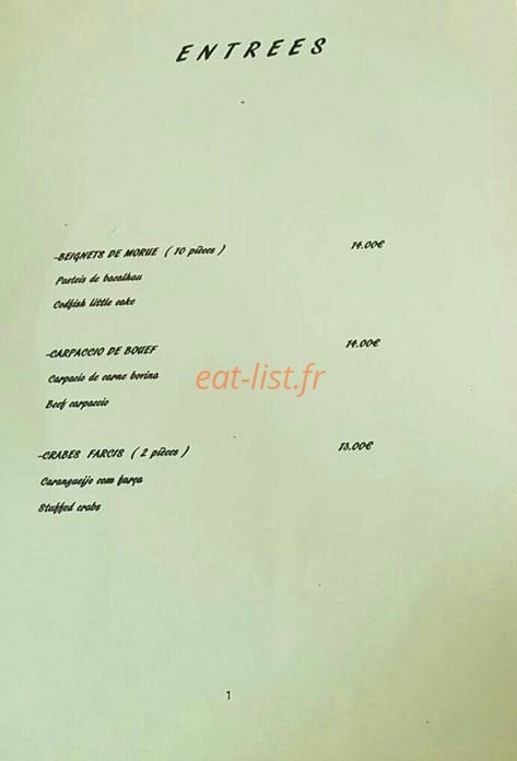 Chez Luis — carte page 1
