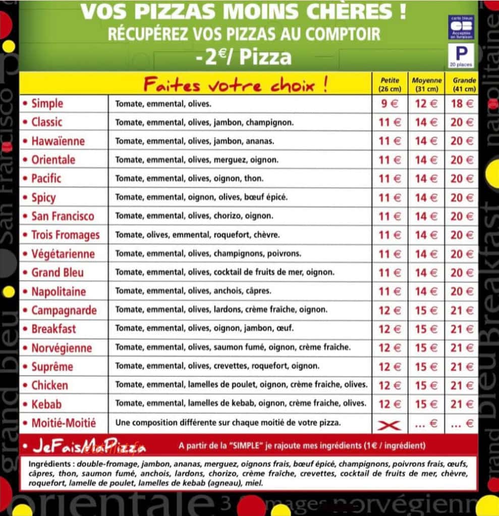 Chrono-pizza — carte page 1