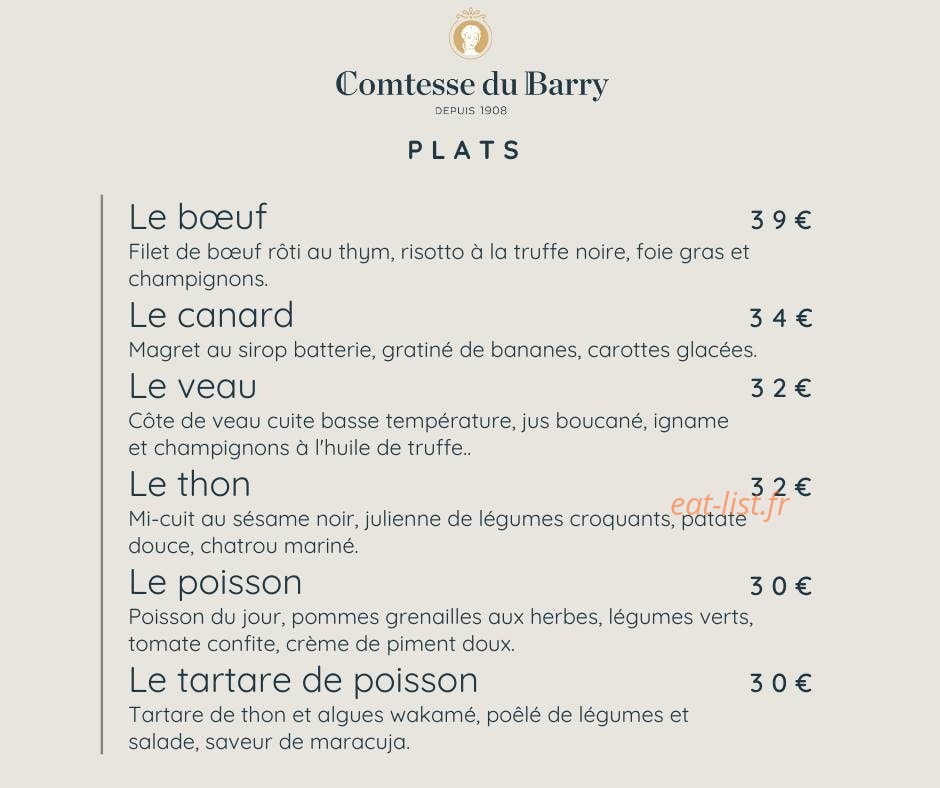 Comtesse du Barry — carte page 2