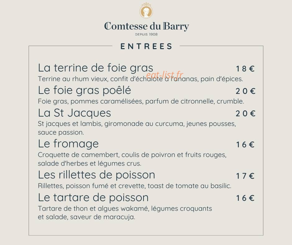 Comtesse du Barry — carte page 1