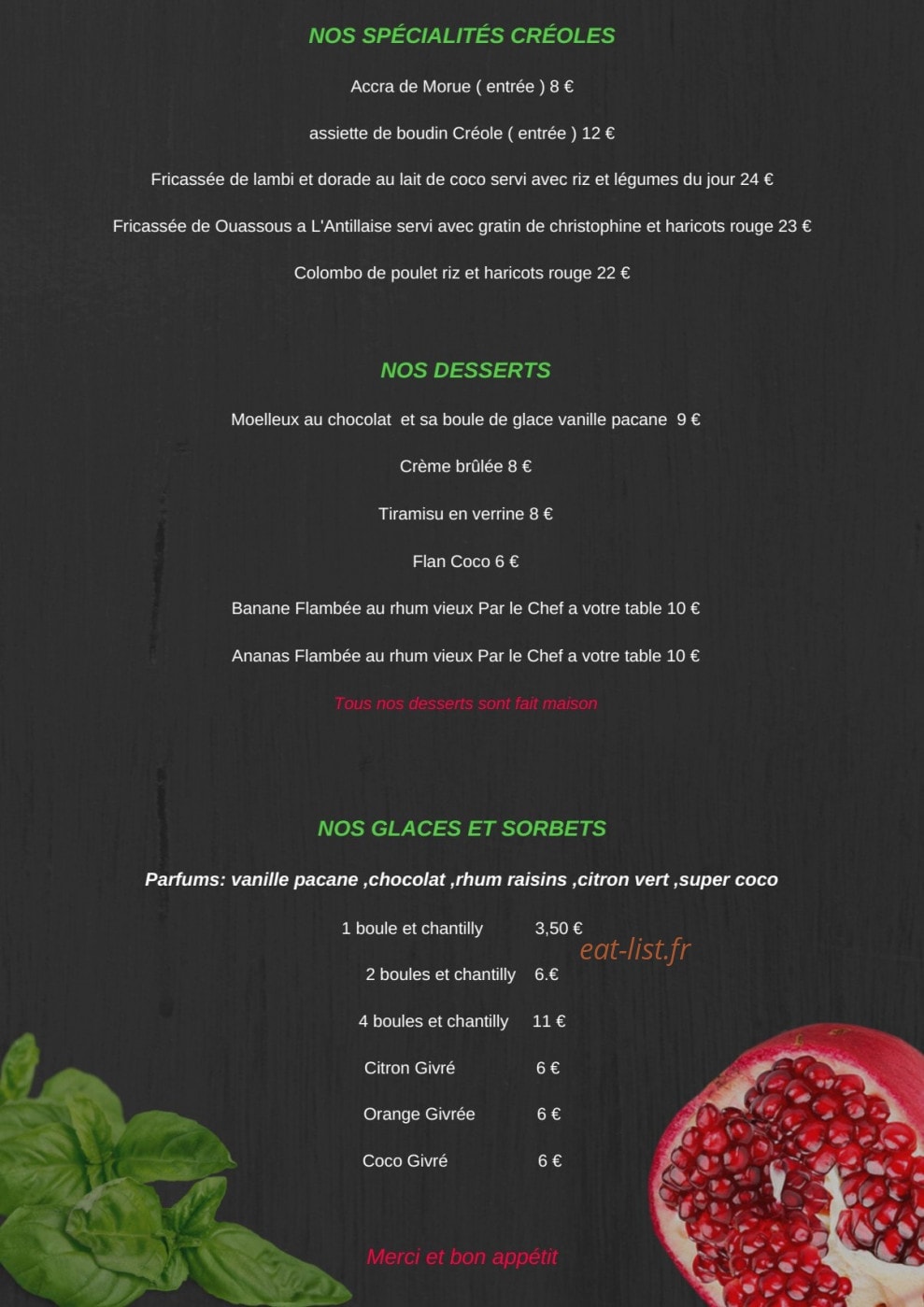 Grenade et Basilic — carte page 2