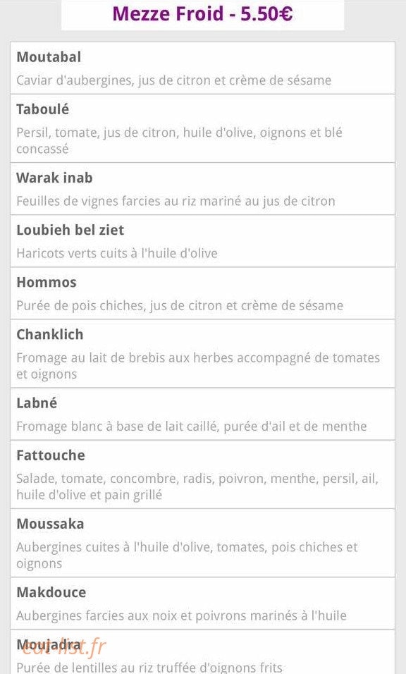 Le Cèdre — carte page 2