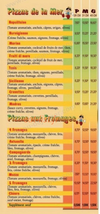 Le Pinocchio — carte page 2