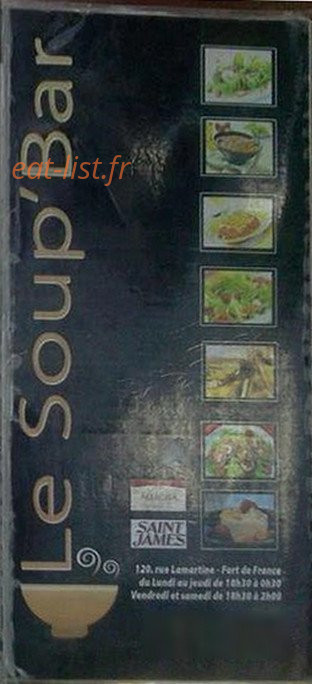Carte et menu Le Soup'bar Fort de France