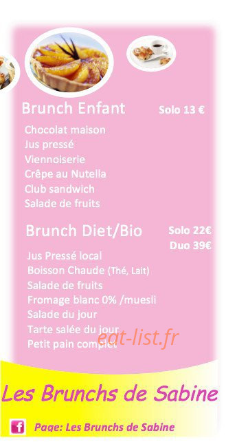 Les Brunchs de Sabine — carte page 3