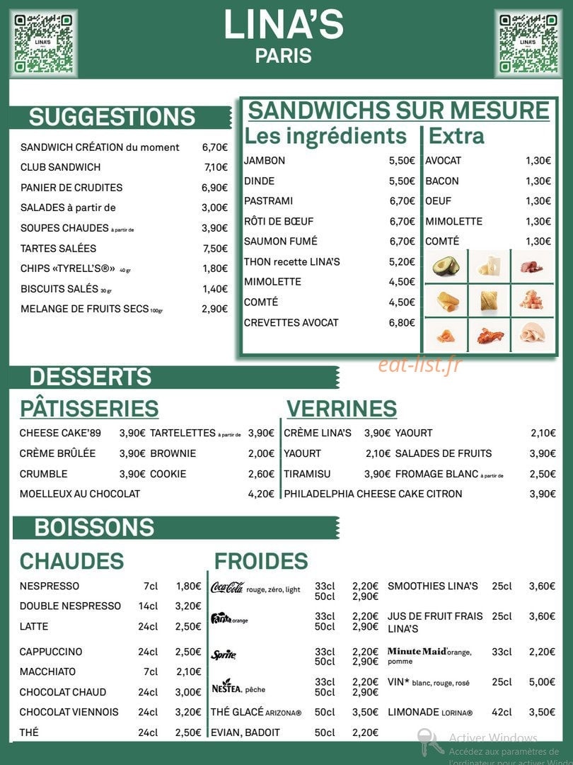 Lina's — carte page 9