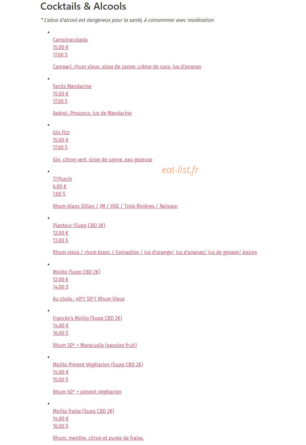 O' Pub — carte page 4