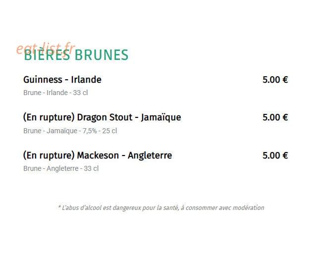 O' Pub — carte page 13