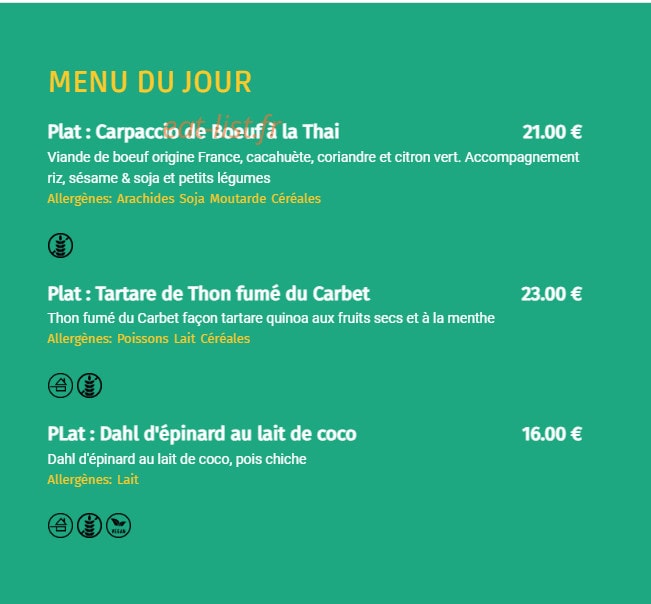 O' Pub — carte page 2