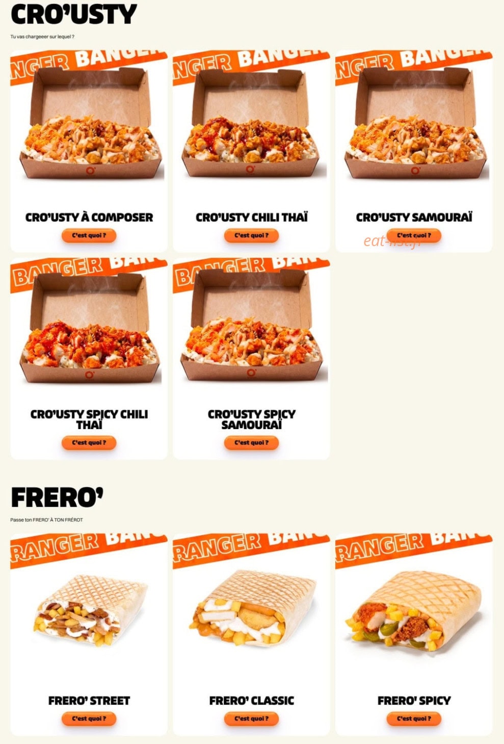 Carte et menu de O'Tacos à Fort de France — Crousty, frero
