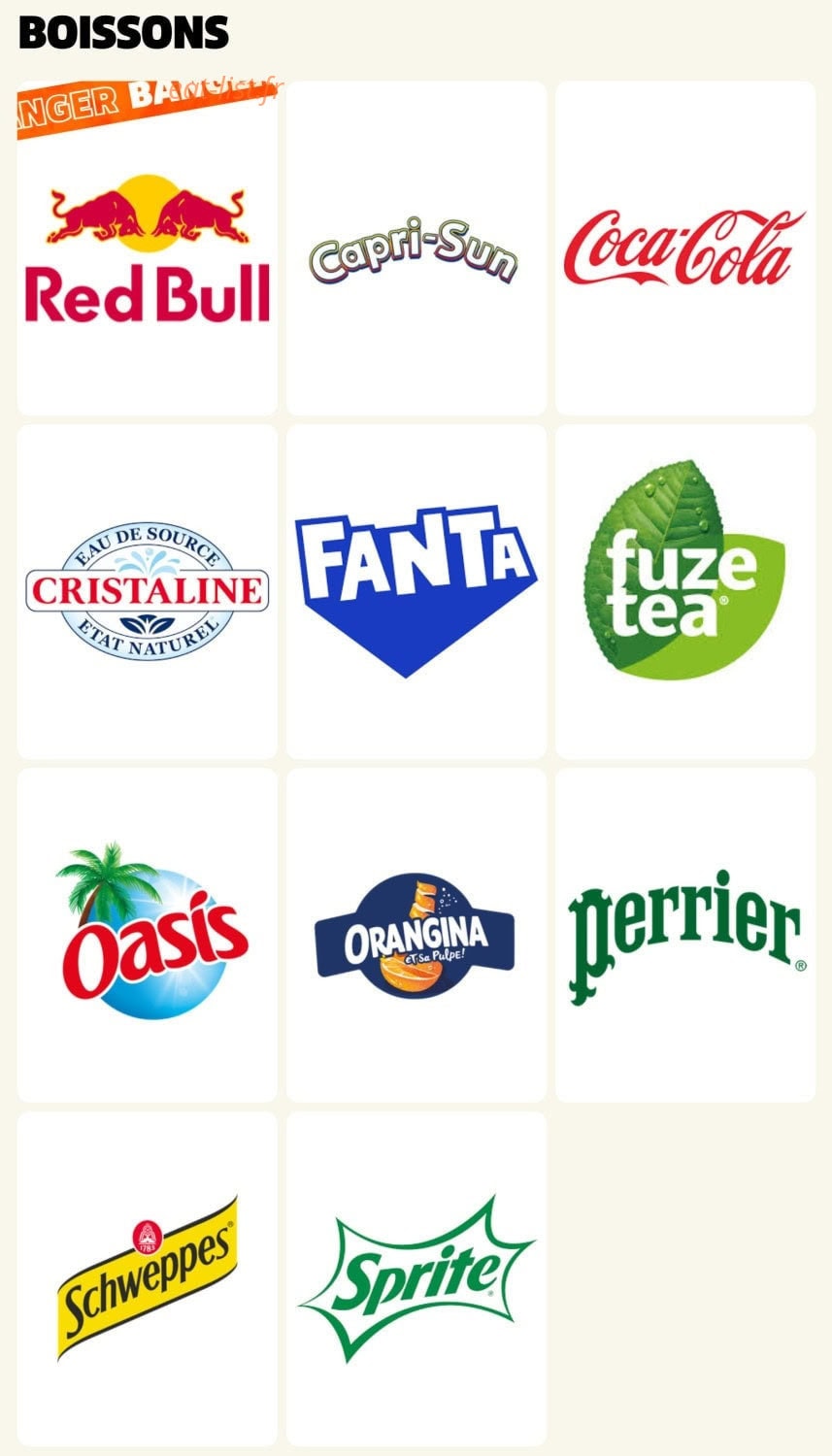 Carte et menu de O'Tacos à Fort de France — Boissons