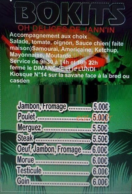Oh délices de Jann'in — carte page 1
