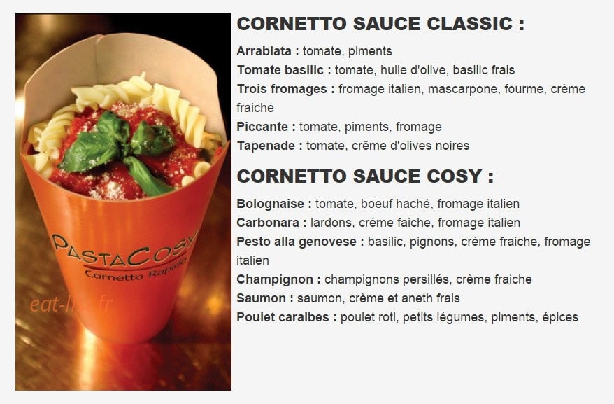 Pasta Cosy — carte page 1