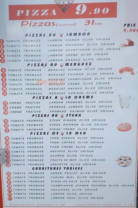 Pizza 9.90 — carte page 1