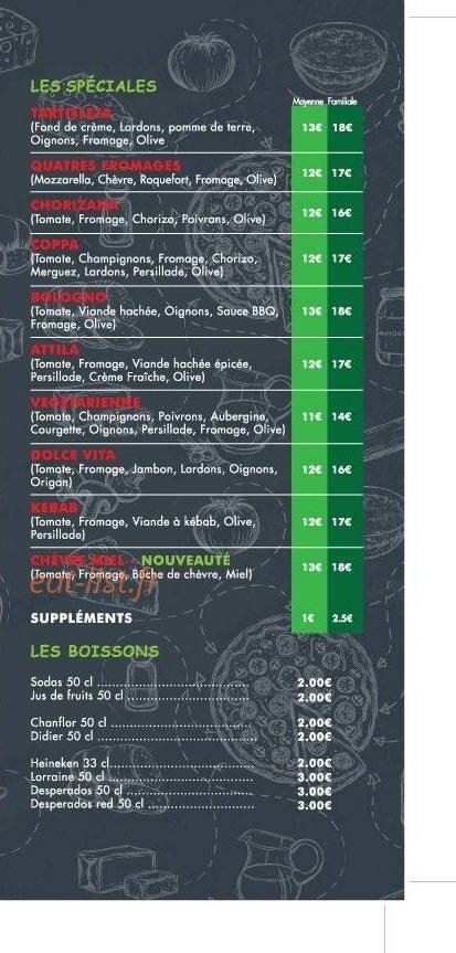 Pizza shop — carte page 2