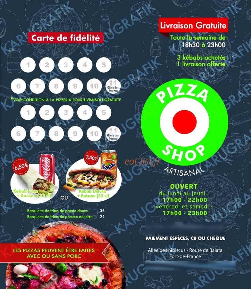 Pizza shop — carte page 3