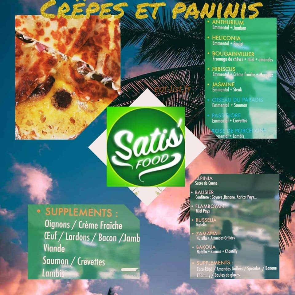 Satis' Food — carte page 1
