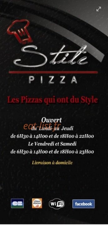 Stile Pizza — carte page 1