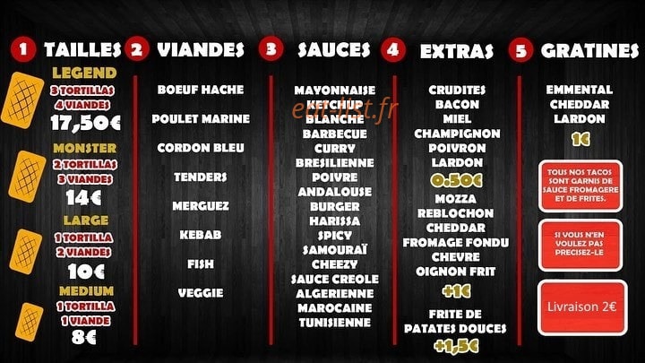 Tacos Legend — carte page 2