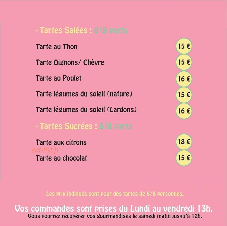 Tartes & Gâteaux — carte page 2