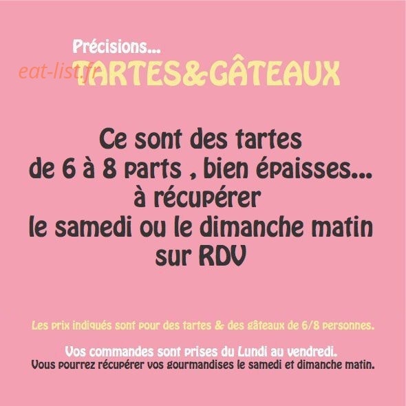 Tartes & Gâteaux — carte page 4