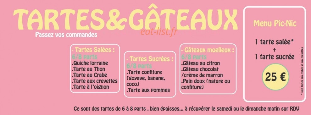 Tartes & Gâteaux — carte page 3