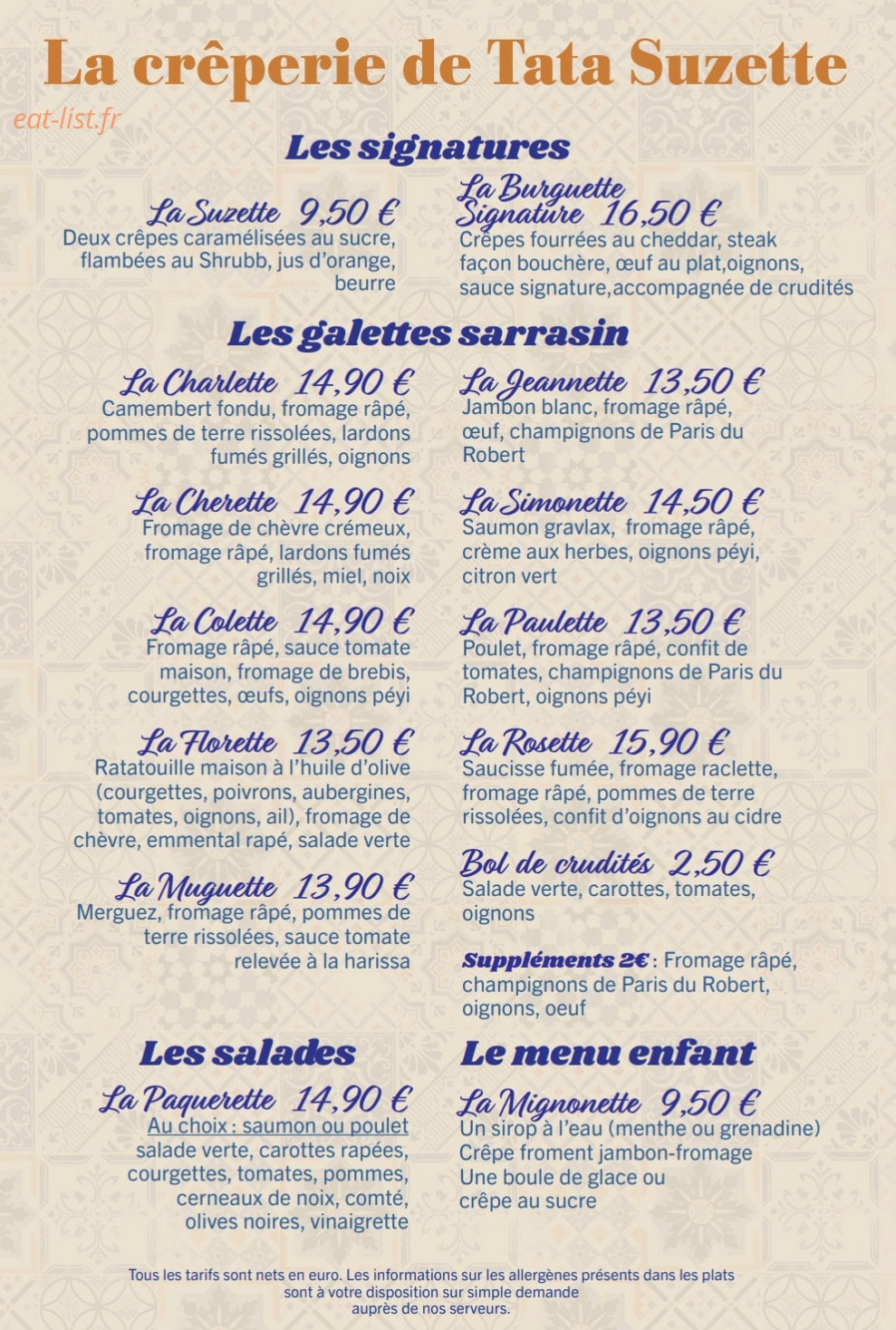 Tata Suzette — carte page 2