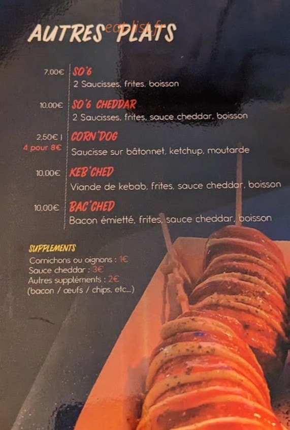 The Dapper Food — carte page 2