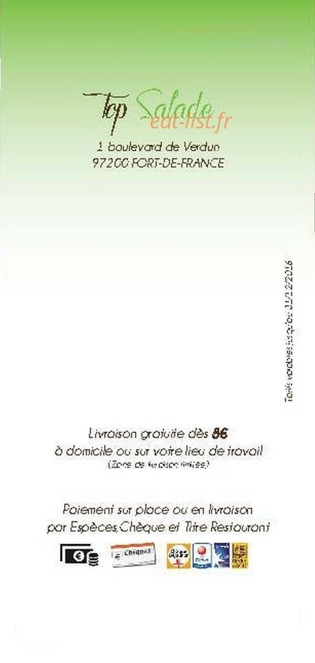 Top Salade — carte page 6